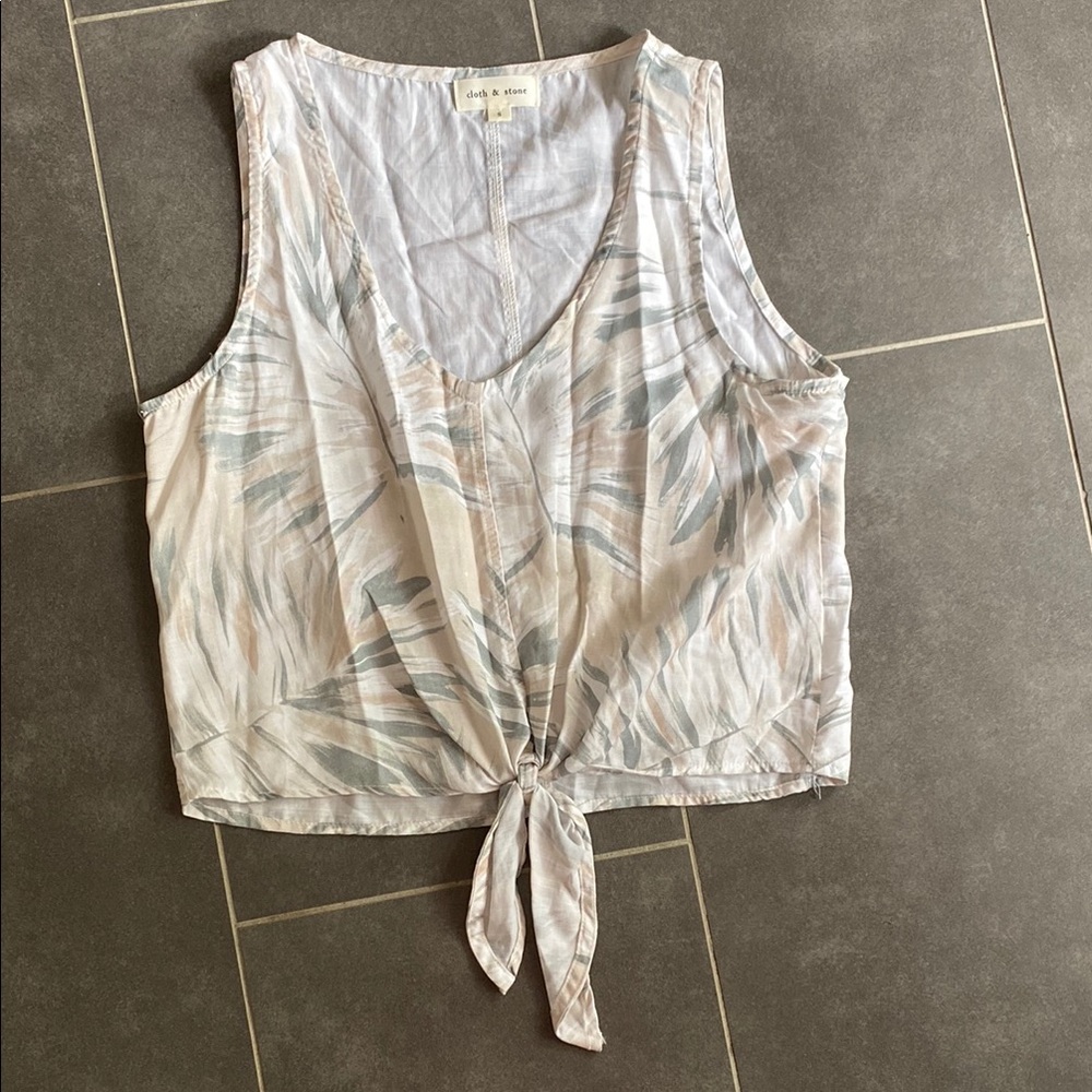 Anthropologie Cloth & Stone tropical print Tencel‎ sleeveless blouse women small